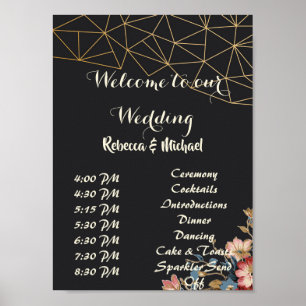 Goldene geometrische Reihenfolge der Ereignisse P Poster