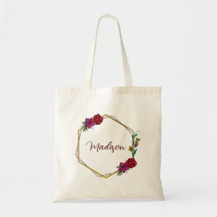 Goldene geometrische Rose Personalisierter Blumenn Tragetasche