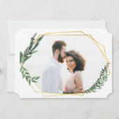 goldene geometrische Wasserfarben-Foliage Save The Date (Rückseite)