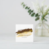 Goldene Geparden Quadratische Visitenkarte (Stehend Vorderseite)