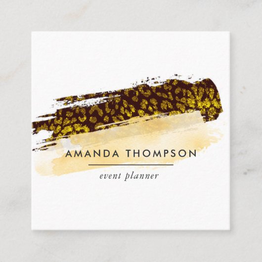 Goldene Geparden Quadratische Visitenkarte (Vorderseite)