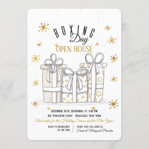 Goldene Geschenke Boxing Day Einladung