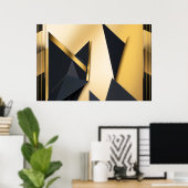 Goldene geschichtete Geometrie Poster (Heimbüro)