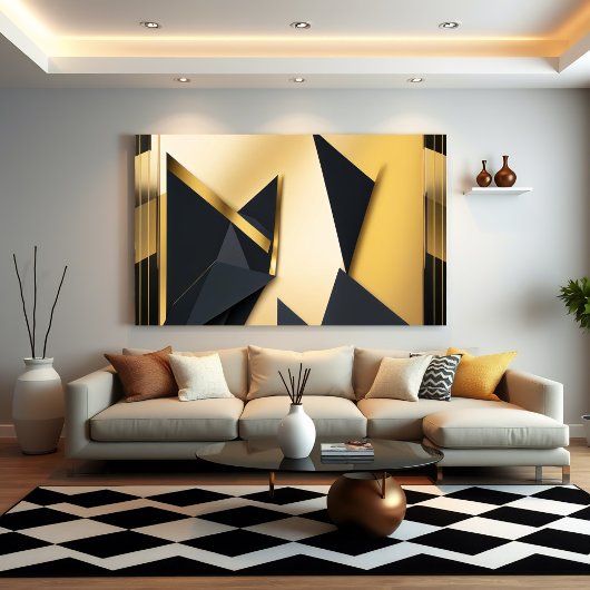 Goldene geschichtete Geometrie Poster
