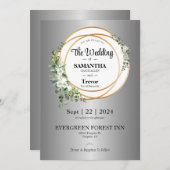 Goldene Gewerkschaft feiert Liebe & Engagement Einladung (Vorne/Hinten)