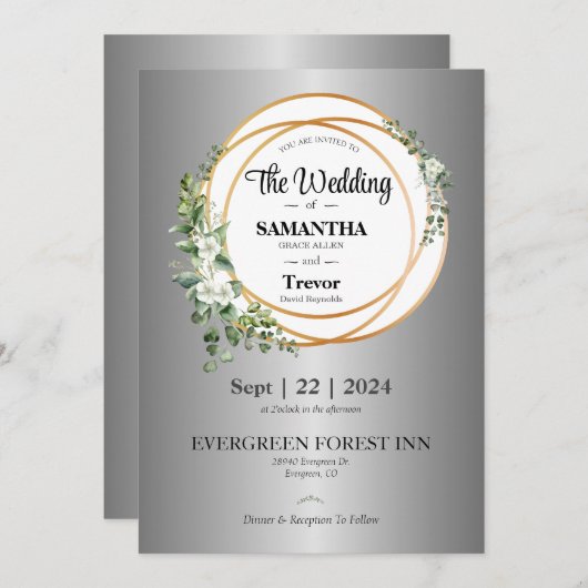 Goldene Gewerkschaft feiert Liebe & Engagement Einladung (Vorne/Hinten)