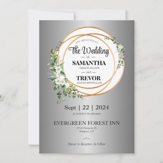 Goldene Gewerkschaft feiert Liebe & Engagement Einladung (Vorderseite)