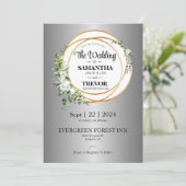 Goldene Gewerkschaft feiert Liebe & Engagement Einladung (Stehend Vorderseite)