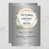 Goldene Gewerkschaft feiert Liebe & Engagement Einladung (Vorne/Hinten)