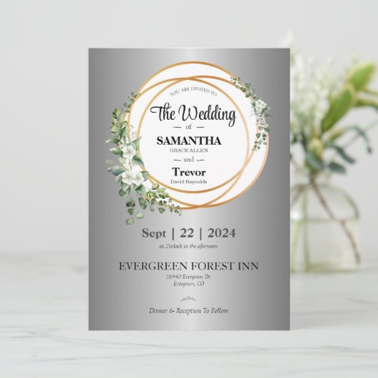 Goldene Gewerkschaft: Liebe und Engagement feiern Einladung (Stehend Vorderseite)