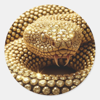 Goldene Giftviper Runder Aufkleber