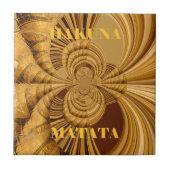 Goldene Giraffe Kunstdruckerei Fliese (Vorderseite)