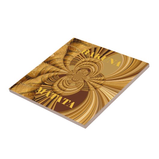 Goldene Giraffe Kunstdruckerei Fliese (Seite)