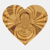 Goldene Giraffe Kunstdruckerei Herz-Aufkleber (Vorderseite)