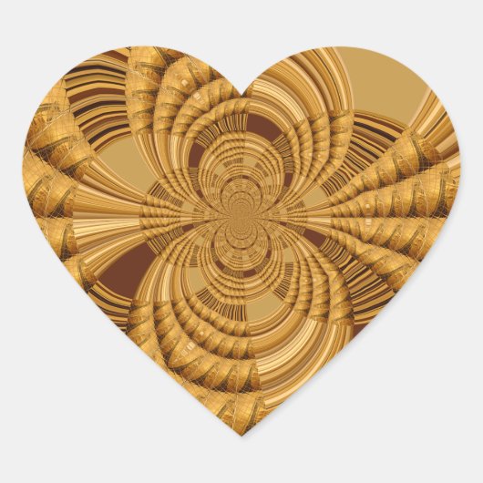 Goldene Giraffe Kunstdruckerei Herz-Aufkleber (Vorderseite)