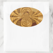 Goldene Giraffe Kunstdruckerei Ovaler Aufkleber (Tasche)