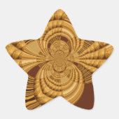 Goldene Giraffe Kunstdruckerei Stern-Aufkleber (Vorderseite)