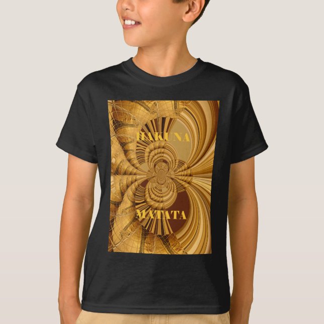 Goldene Giraffe Kunstdruckerei T-Shirt (Vorderseite)