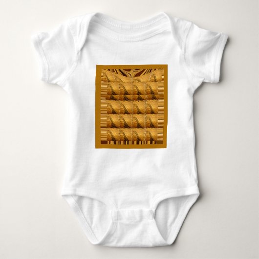 Goldene Giraffe Tiermotiv Kunst drucken Baby Strampler (Vorderseite)