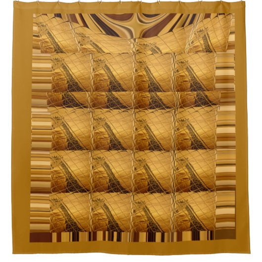 Goldene Giraffe Tiermotiv Kunst drucken Duschvorhang (Vorderseite)