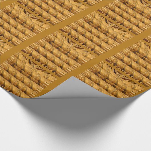 Goldene Giraffe Tiermotiv Kunst drucken Geschenkpapier (Ecke)