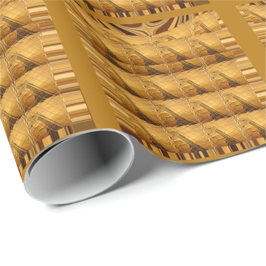 Goldene Giraffe Tiermotiv Kunst drucken Geschenkpapier (Rolleneckpunkt)