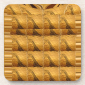 Goldene Giraffe Tiermotiv Kunst drucken Getränkeuntersetzer (Vorderseite)