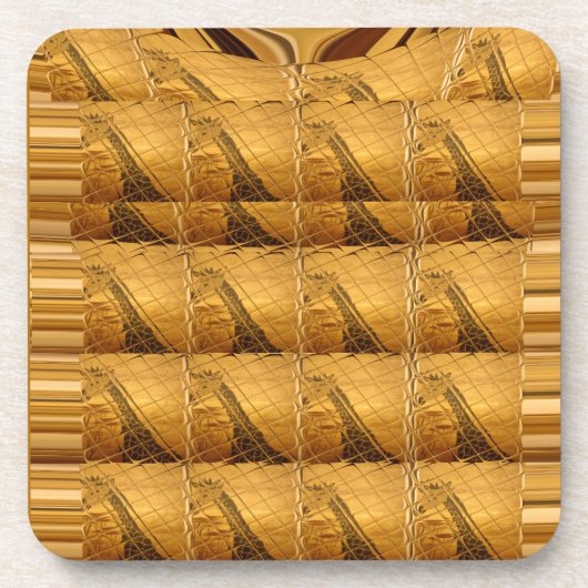 Goldene Giraffe Tiermotiv Kunst drucken Getränkeuntersetzer (Vorderseite)