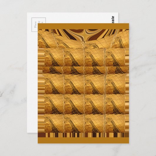 Goldene Giraffe Tiermotiv Kunst drucken Postkarte (Vorne/Hinten)