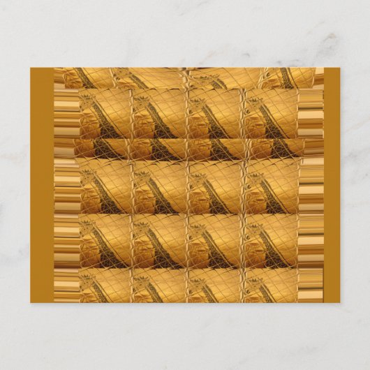 Goldene Giraffe Tiermotiv Kunst drucken Postkarte (Vorderseite)