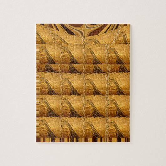 Goldene Giraffe Tiermotiv Kunst drucken Puzzle (Vertikal)