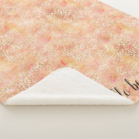 Goldene Girl Pfirsich Rosa Leopardene Printwerbung Sherpadecke (3/4)