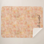 Goldene Girl Pfirsich Rosa Leopardene Printwerbung Sherpadecke (Vorderseite (Horizontal))