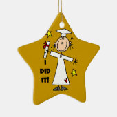 Goldene Girl-Strichmännchen Keramikornament (Rechts)