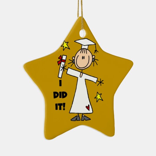 Goldene Girl-Strichmännchen Keramikornament (Rechts)