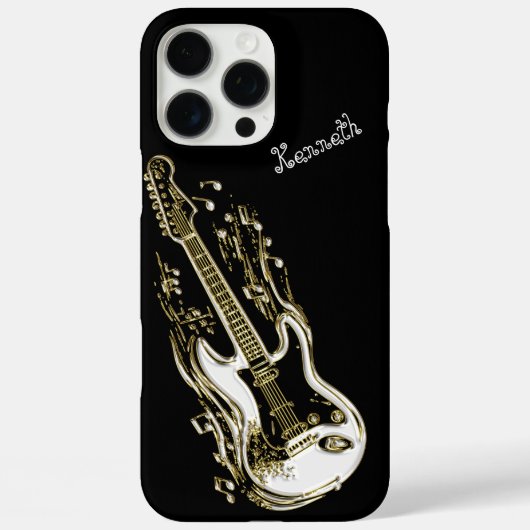 Goldene Gitarre spielt zeitlosen Rhythmus Case-Mate iPhone Hülle (Rückseite)