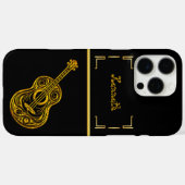 Goldene Gitarrenkunst präsentiert komplexe Designs Case-Mate iPhone Hülle (Rückseite (Horizontal))