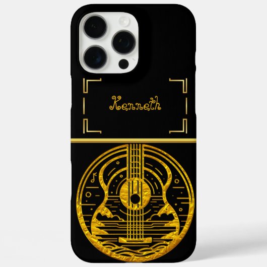 Goldene Gitarrenkunst Showcases Musikalische Elega Case-Mate iPhone Hülle (Rückseite)