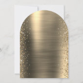 Goldene Glam Brushed Metal Glitzer Arch Wedding Einladung (Rückseite)