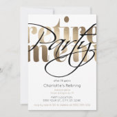 Goldene Glam-Rente-Party Einladungen (Vorderseite)