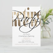 Goldene Glam-Rente-Party Einladungen (Stehend Vorderseite)