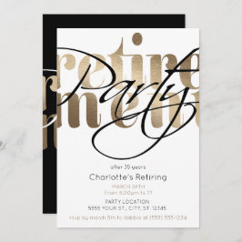 Goldene Glam-Rente-Party Einladungen