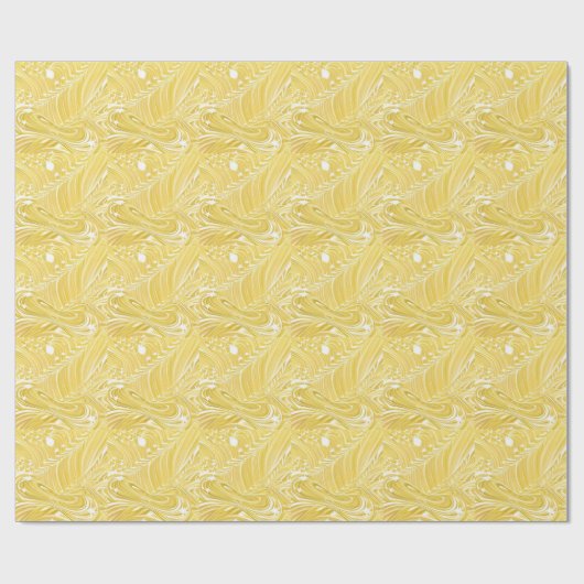 Goldene glänzende Wirbel Geschenkpapier (Flach)