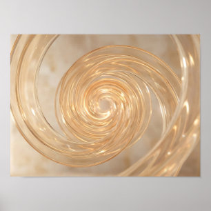 Goldene Glas-Spirale Abstrakte Wandkunst Poster