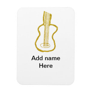 Goldene Glitter-Akustikgitarre Name hinzufügen Kri Magnet