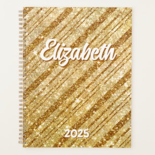 Goldene Glitter-Diagonalstreifen Planer