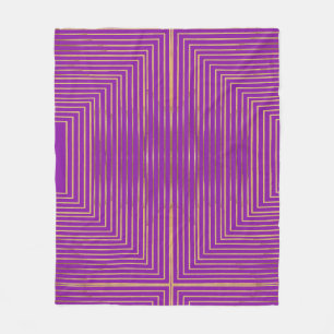 Goldene Glitter-Geometrie-Kunst-Linienmuster Fleecedecke