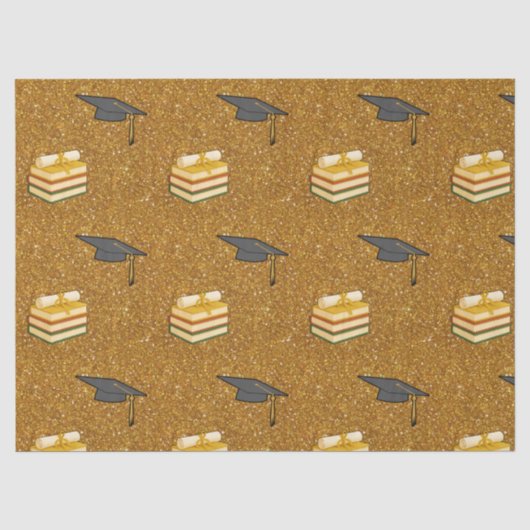 Goldene Glitter-Graduations-Tissuepapier Seidenpapier (Vorderseite)