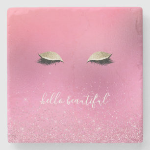 Goldene Glitze Augen Steinuntersetzer