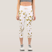 Goldene Glitzer Capri Leggings (Vorderseite)